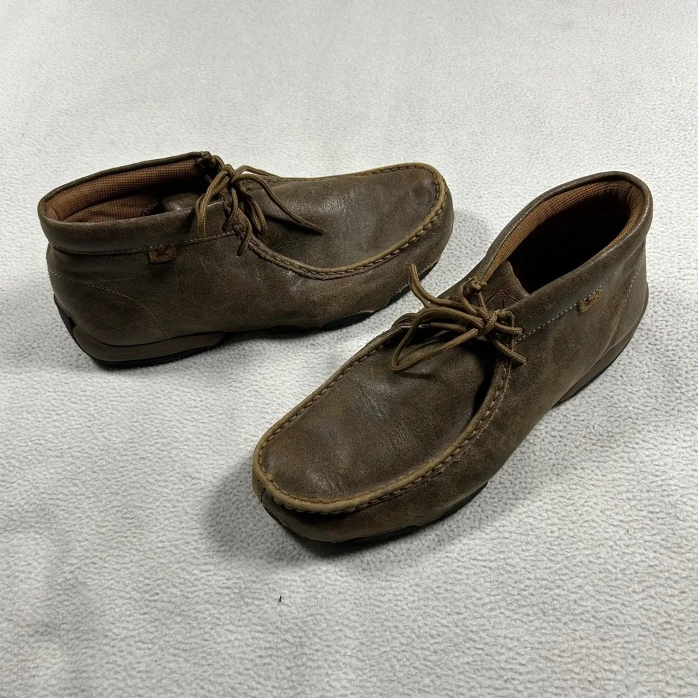 Twisted X Driving Moc Mens 11W Brown Leather Lace Up Chukka Boots MDM0003